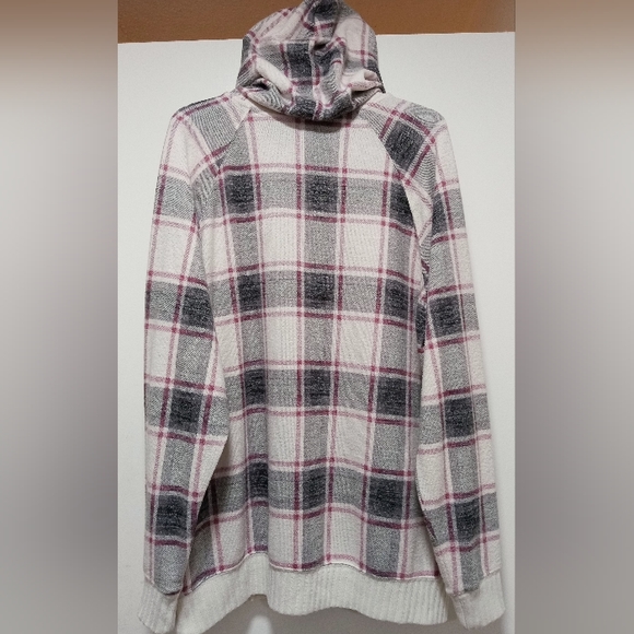 TORRID 0X GREY & PURPLE HOODED HALF ZIP SWEATER - Picture 5 of 5